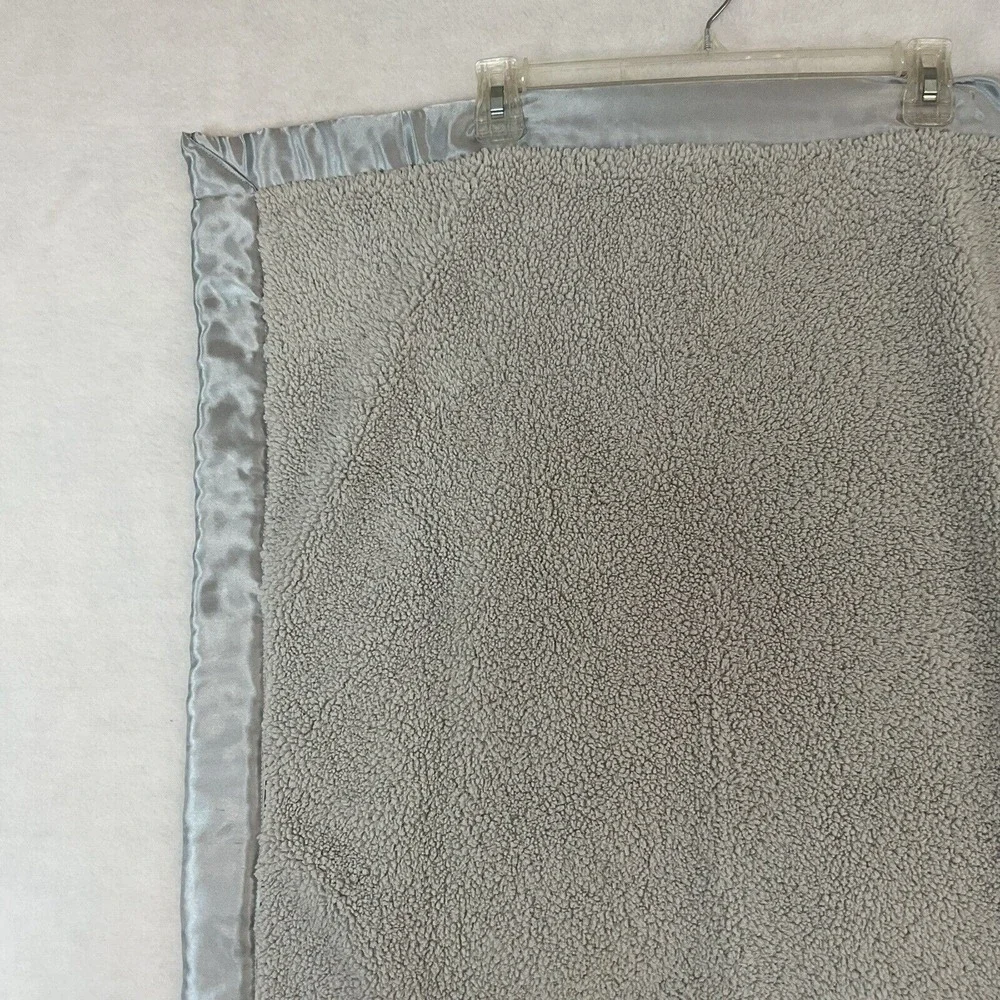 Mudpie Gray Baby Blanket Soft Plush Satin Back Receiving Security Lovey Mud Pie